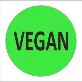 38mm körcímke - VEGAN felirat - zöld