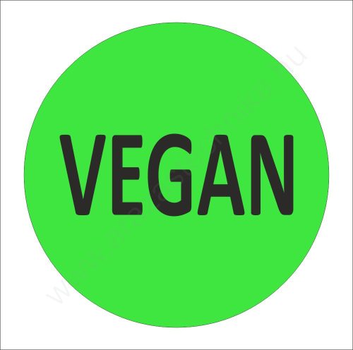 38mm körcímke - VEGAN felirat - zöld