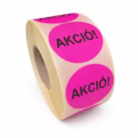 38mm körcímke - AKCIÓ fluo pink(1.000db/40)