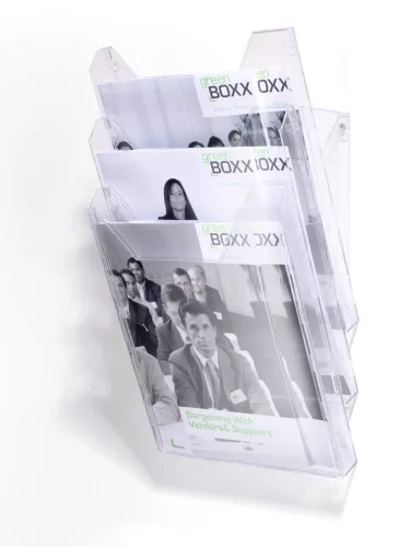 Prospektustartó fali-asztali A4 (3) COMBIBOXX SET (8580-19)