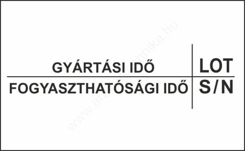 26x16mm original árazócímke Gyártási - Fogyasztahósági idő - LOT - S/N