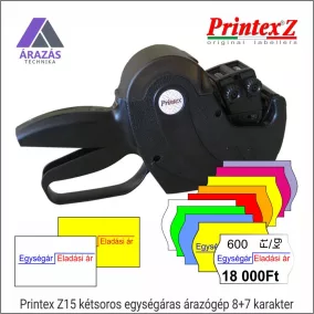 PRINTEX Z15 egységáras kétsoros árazógép 8+7 karakter