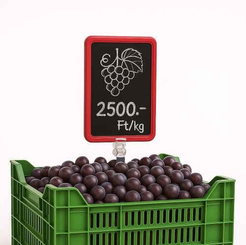 Zöldséges krétatábla szett: A6 keret + csipesz + fekete tábla