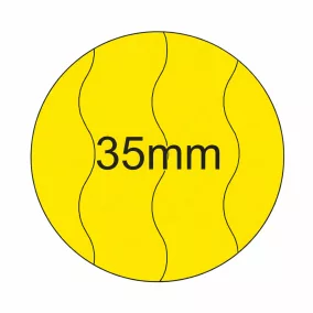 35mm BIZTONSÁGI - SÁRGA körcímke (2.000 db/tek)