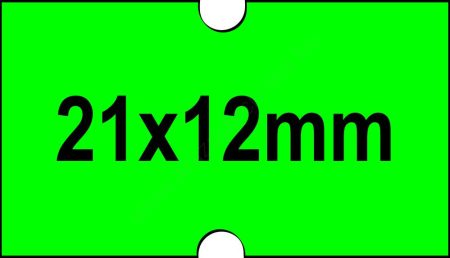21x12mm árazócímke - FLUO zöld - eredeti OLASZ (1.000db/tek)