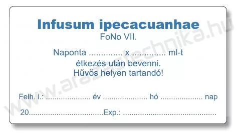 Gyógyszertári címke 38x70mm BELSŐLEG kék MAGISZTRÁLIS címke +azonosító szöveg