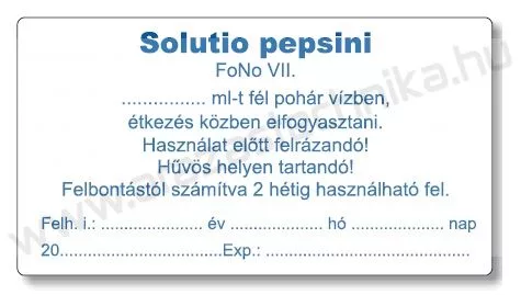 Gyógyszertári címke 38x70mm BELSŐLEG kék MAGISZTRÁLIS címke +azonosító szöveg