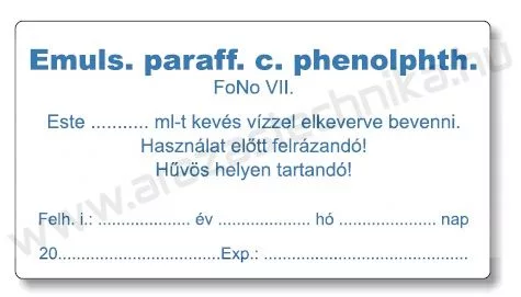 Gyógyszertári címke 38x70mm BELSŐLEG kék MAGISZTRÁLIS címke +azonosító szöveg