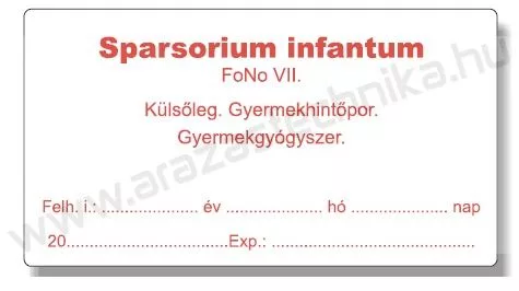Gyógyszertári címke 38x70mm KÜLSŐLEG piros MAGISZTRÁLIS címke +azonosító szöveg