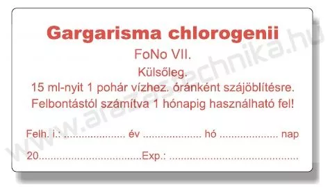 Gyógyszertári címke 38x70mm KÜLSŐLEG piros MAGISZTRÁLIS címke +azonosító szöveg