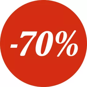 15mm körcímke -70% felirat (1500db/tek)