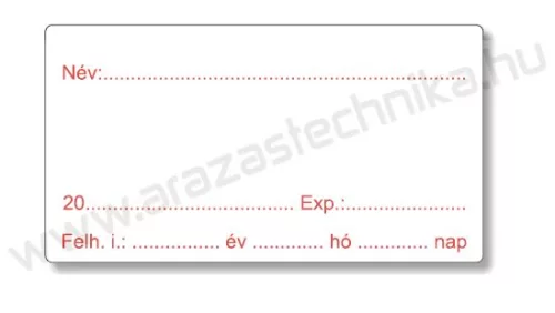 Gyógyszertári címke 38x70mm KÜLSŐLEG piros szignatúra címke