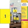   Időjárásálló poliészter címke 210x297mm (Avery L6111-20) sárga