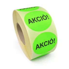 38mm körcímke - AKCIÓ fluo zöld (1.000db/40)