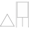 Triangle megállítótábla 3xA1 keret