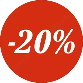 15mm körcímke -20% felirat (1500db/tek)