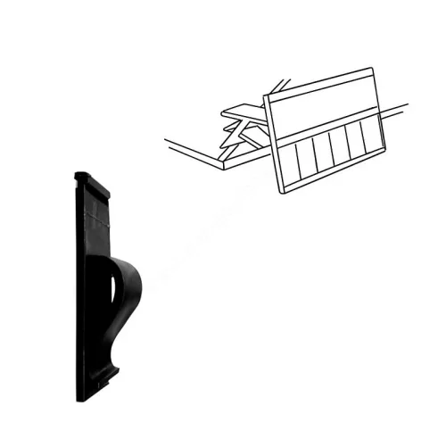 CLIP csipesz üveglapra - FEKETE (+árkazettához adapter)