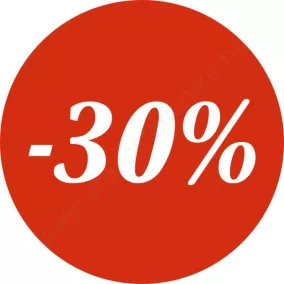 15mm körcímke -30% felirat (1500db/tek) piros