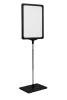 Információs állvány A4 FEKETE keret+PVC (32-62cm ezüst szár)