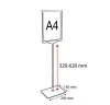 Információs állvány A4 FEKETE keret+PVC (32-62cm ezüst szár)