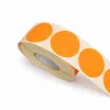 35mm EGYEDI feliratos fluo NARANCS körcímke - visszaszedhető ragasztóval
