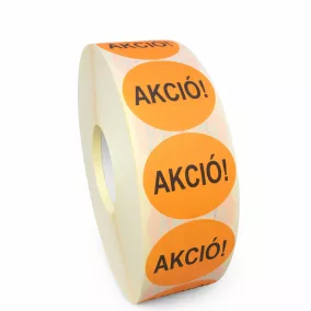 35mm AKCIÓ - fluo NARANCS körcímke - visszaszedhető