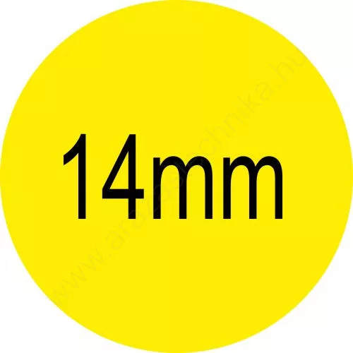 14mm sárga körcímke (247db/ív) ÚJ felirat