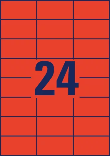 3448 Avery univerzális címke - piros 70x37mm