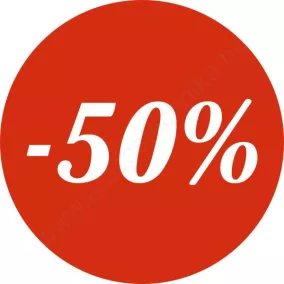 15mm körcímke -50% felirat (1500db/tek) piros