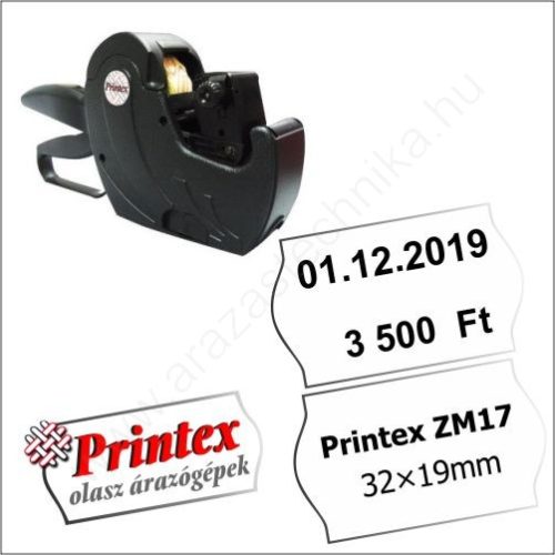 PRINTEX ZM17 kétsoros árazógép (32x19mm) - cikkszám