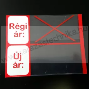   Jelzőtábla ársínhez  Régi ár-Új ár 100x80mm (ablakméret 65x38mm dupla)