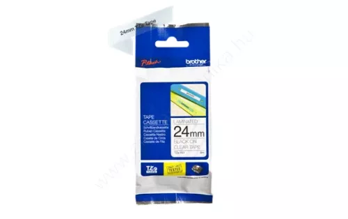 Brother P-touch 24mm ÁTLÁTSZÓ-FEKETE TZe-151 szalagkazetta