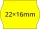 22x16mm FLUO citrom árcímke METO1622 géphez (42tek/#)