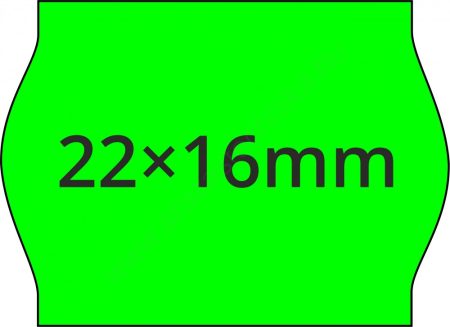 22x16mm FLUO zöld árcímke METO1622 géphez (42tek/#) 