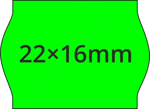 22x16mm FLUO zöld árcímke METO1622 géphez (42tek/#)