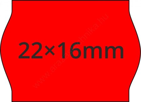 22x16mm FLUO piros árcímke METO1622 géphez (42tek/#) 