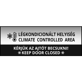   Légkondicionált helyiség 210x74mm matrica (UV álló kültéri) - EZÜST