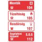 SEGÉLYHÍVÓ - A4 matrica (UV álló kültéri festék) piros