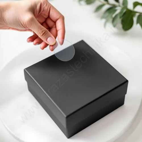 25mm átlátszó körcímke - PP CLEAR műanyag lezárócímke (1.000db/40)