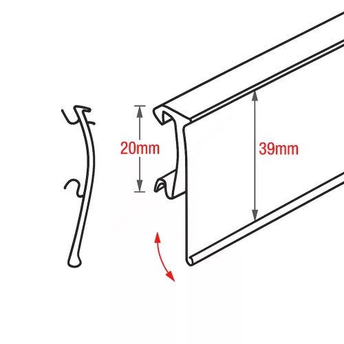 PATTINTÓS HY-G lengő ársín 39x1300mm - (Hermes-La Fortezza-Yudigar)