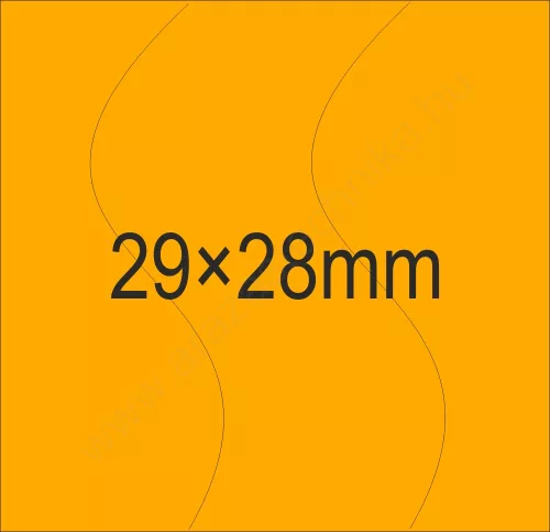 29x28mm BIZTONSÁGI árazócímke - FLUO NARANCS