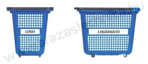 Gurulós bevásárló kosár 54 literes - fekete