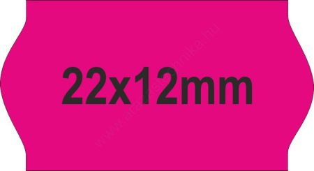 22x12mm árazócímke - FLUO pink - eredeti OLASZ (1400db/tek) 