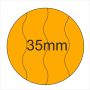 35mm BIZTONSÁGI - Fluo narancs körcímke (400 db/tek)