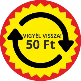 35mm körcímke +50Ft Vigyél vissza! matrica (1.500db/tek)