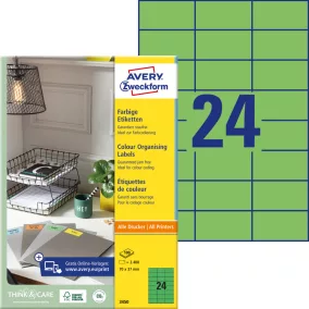 3450 Avery univerzális címke - zöld 70x37mm