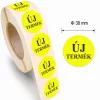 38mm körcímke - ÚJ TERMÉK - fluo citrom