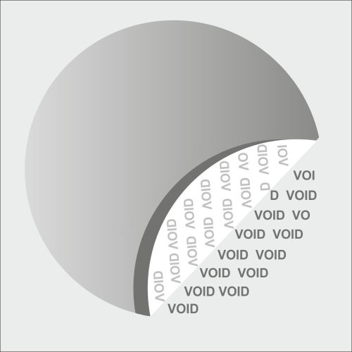 VOID Silver 20mm kör - biztonsági címke - FÉNYES