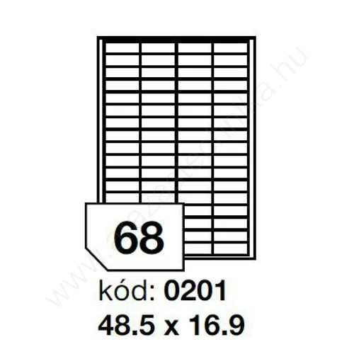 48,5x16,9mm 68 db/ív Rayfilm íves etikett címke [0201A]