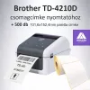 Brother TD-4210D csomagcímke nyomtató +500 db paletta címke